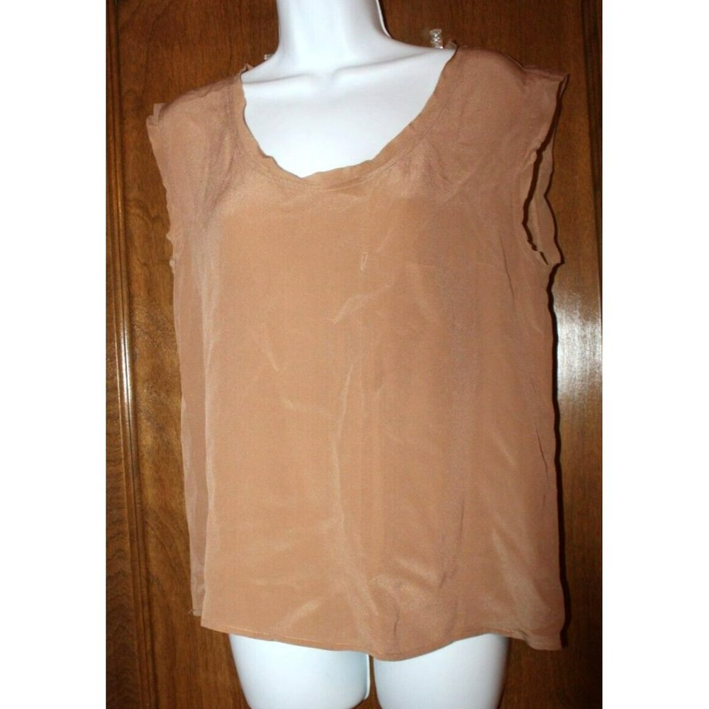 Zara Woman MEDIUM tan brown sleeveless shell tank top